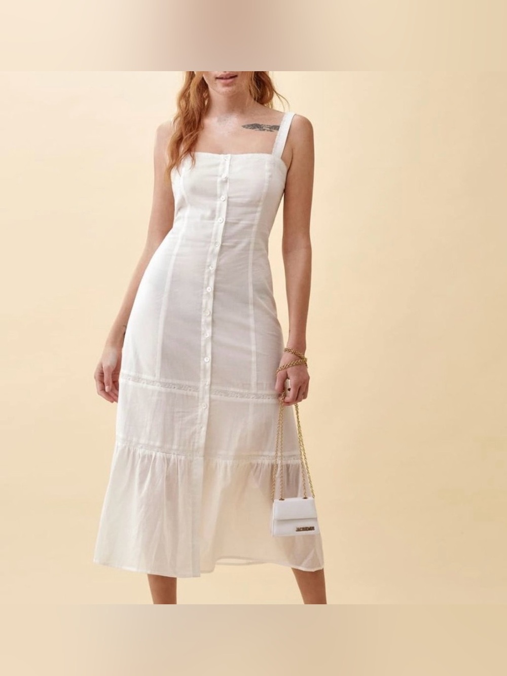 Reformation Dianne Dress Ivory 6